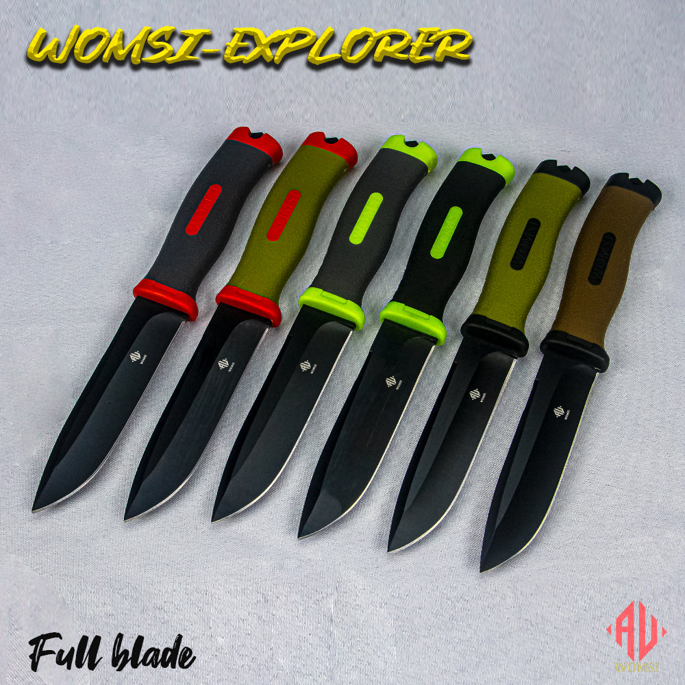 WOMSI Explorer Fixed Blade Knife Stainless Steel Knife with Kydex She –  ALFKNIVES