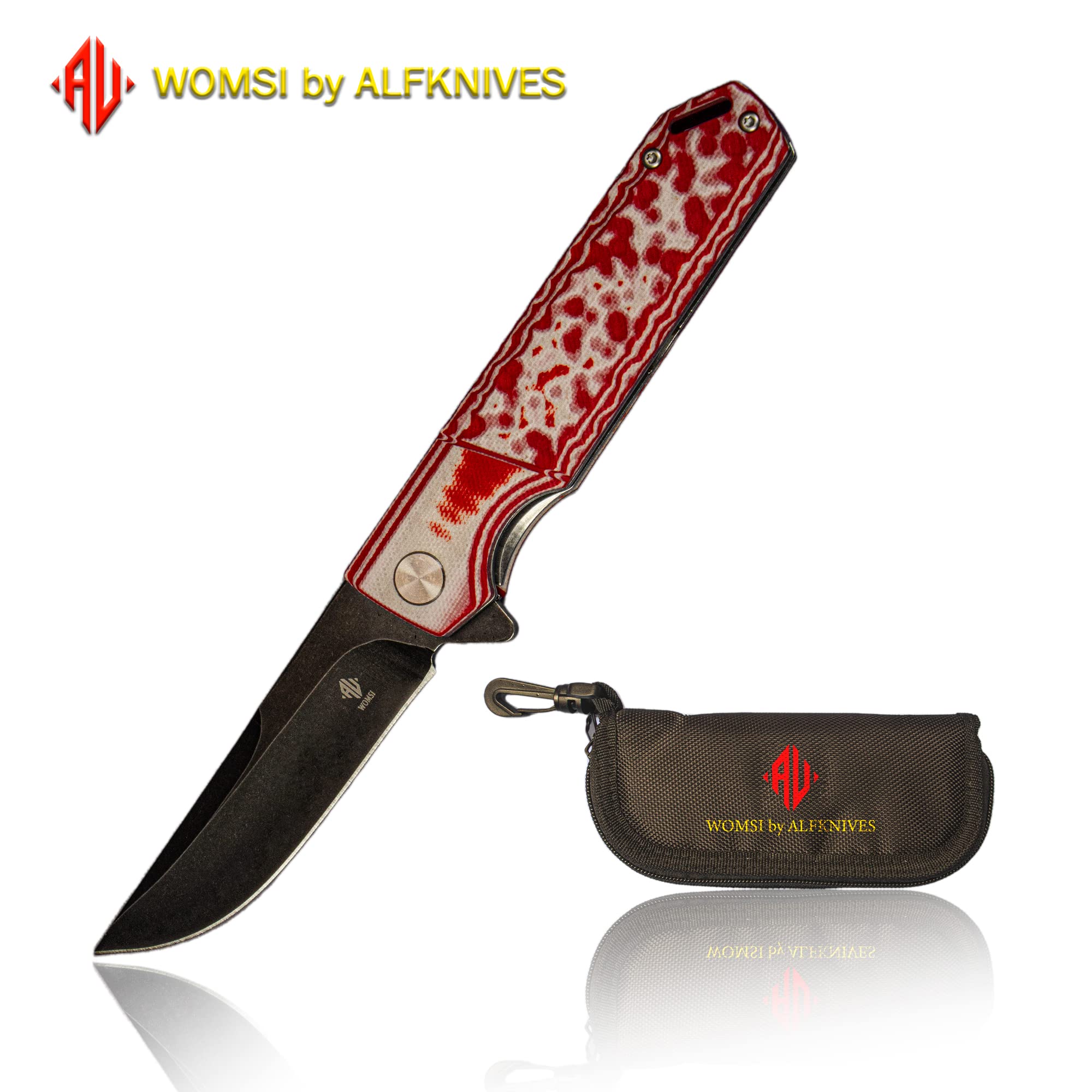 WOMSI Folding Knife,420 stainless steel clipped S90V/60HRC Blade,Sonor –  ALFKNIVES
