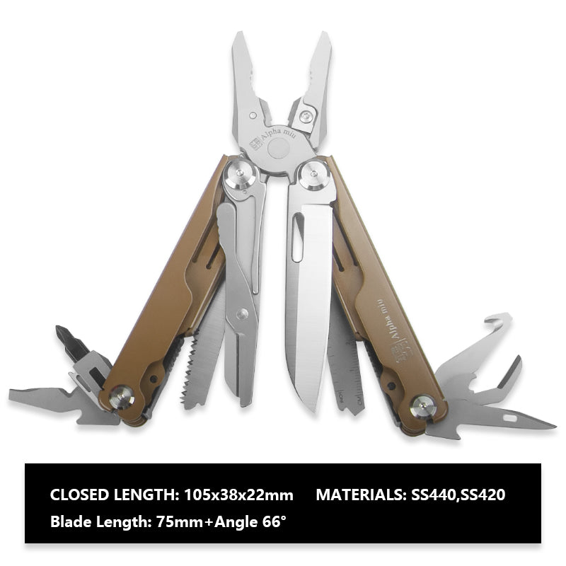 ALPHA MIU by ALFKNVIVES, 18-in-1 Full-Size, Versatile Multi-tool for DIY, Home, Garden, Outdoors or Everyday Carry (EDC)