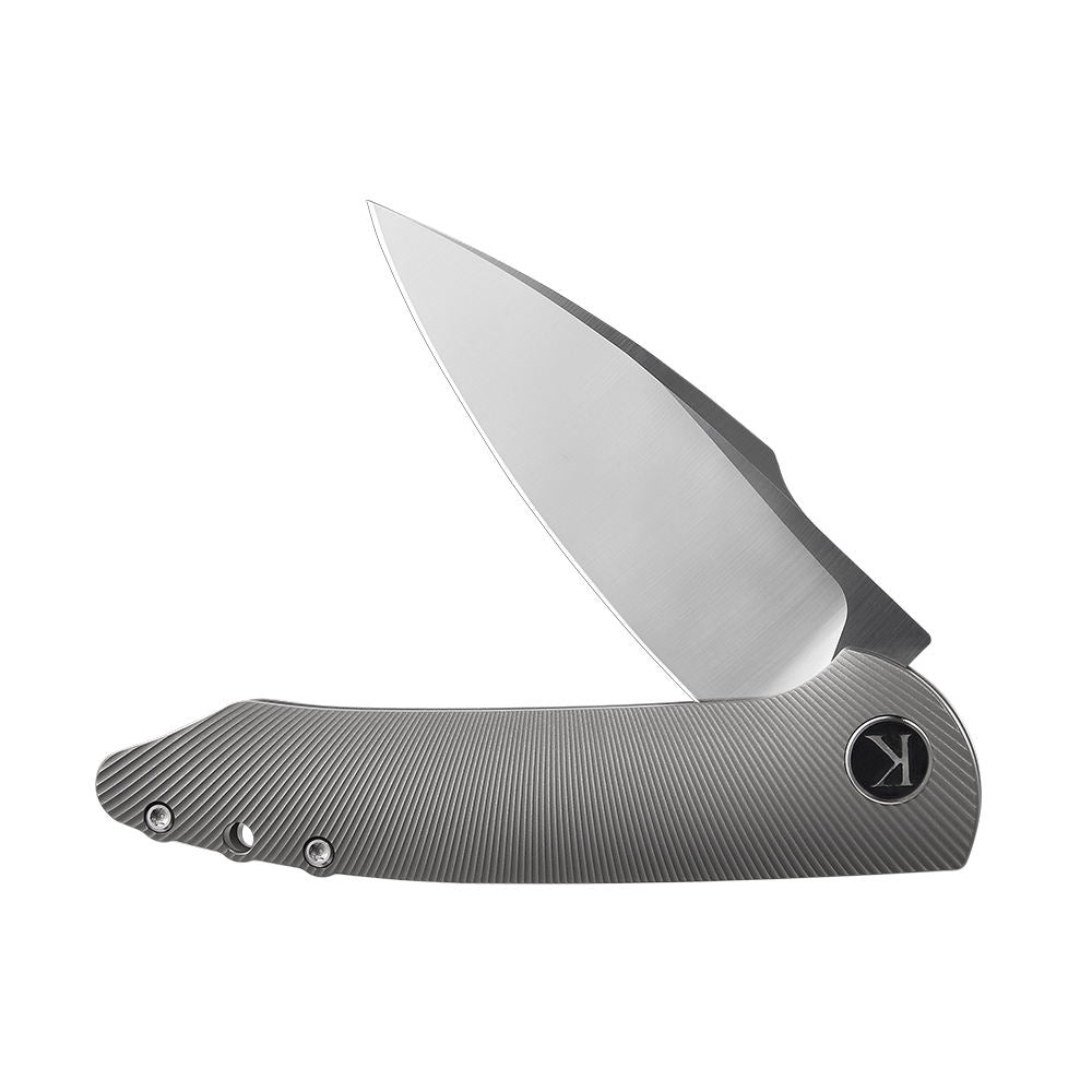 K025-Chalcedony Ti011 Full CNC Folding Knife with TA handle