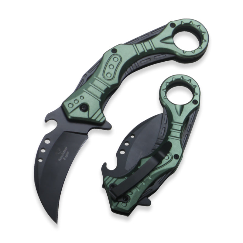 SNAKE EYE OUTLIER, Tactical Karambite Style Folding Pocket Knife with Assisted Opening