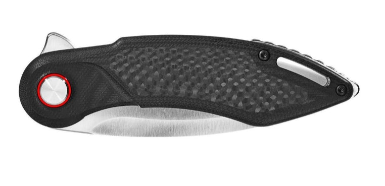 WOMSI-ICON by ALFKNIVES Drop Point Knife with Ceramic Bearings D2 steel blade+Carbon Fiber handle