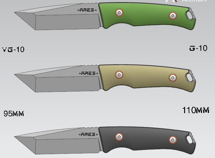 KMS S-ARMOR Full-Tang Fixed Blade Tactical Knife – VG10 steel blade, G10 handle, kydex sheath for Survival, Camping, Hunting &amp; EDC