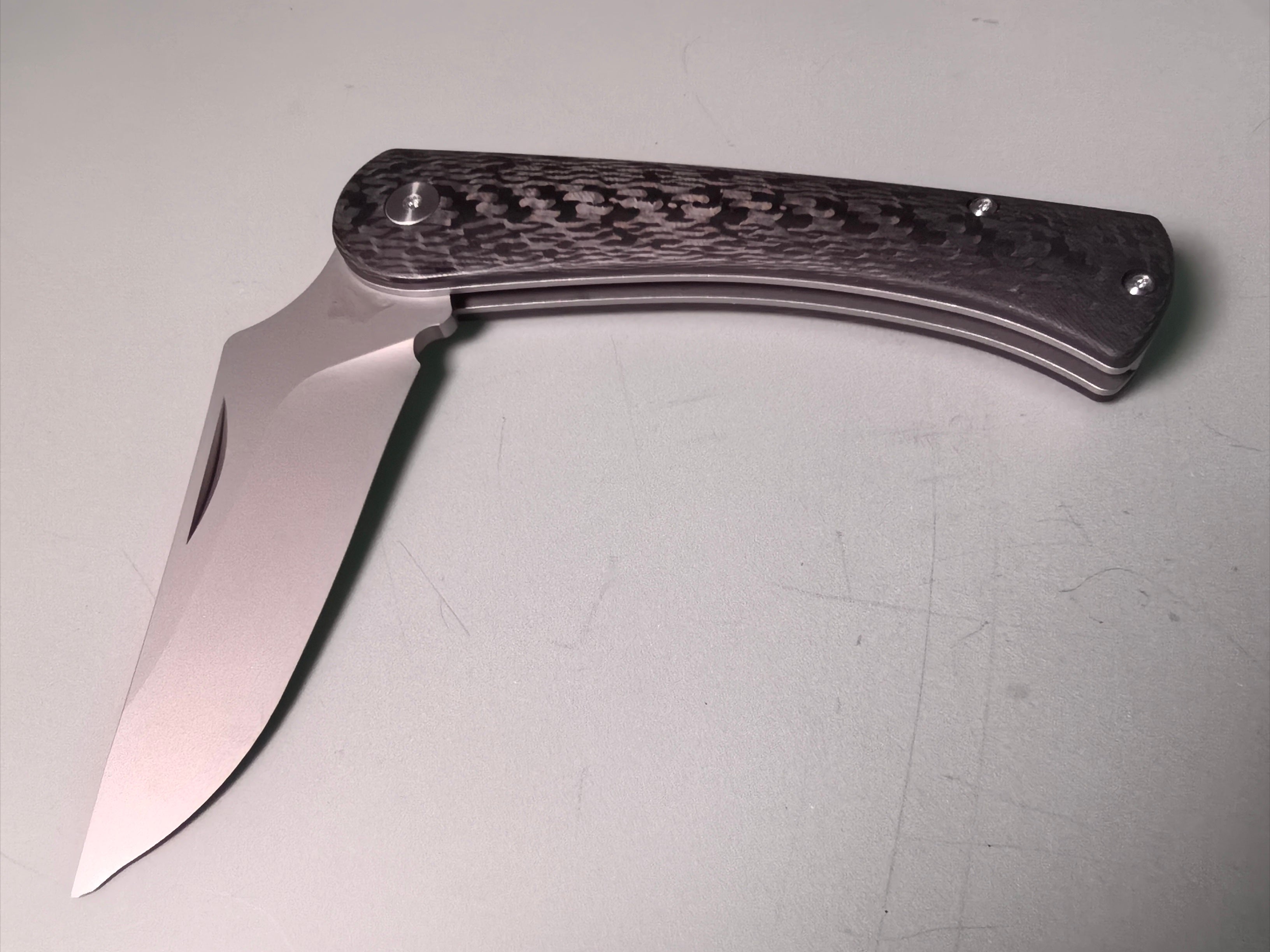 SNEAK PEEK at the Woodpecker slip joint knife with HALF STOP designed by Brad Maglott