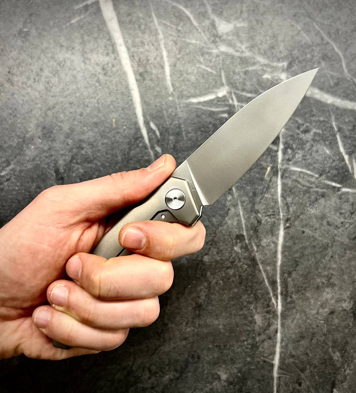 K026-TI012 QUARTZ folding knife full titanium