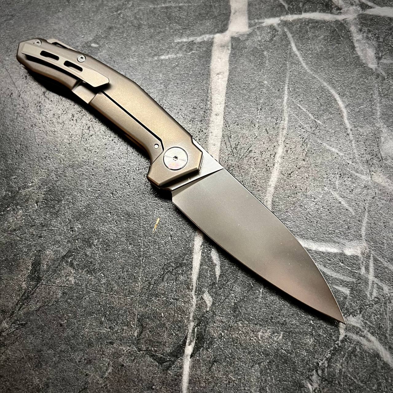 K026-TI012 QUARTZ folding knife full titanium