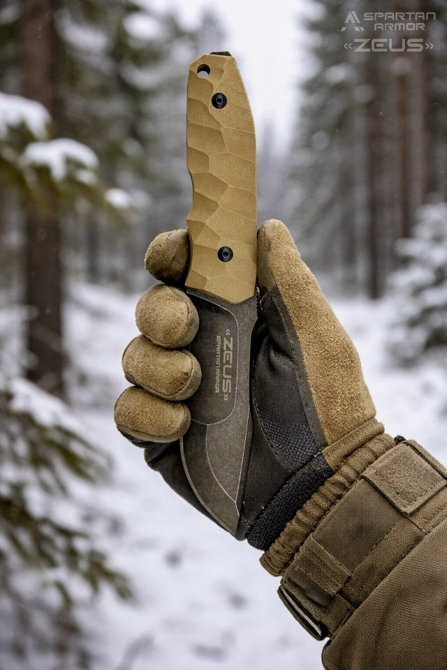 KMS B-ARMOR Full-Tang Fixed Blade Tactical Knife – VG10 steel blade, G10 handle, kydex sheath for Survival, Camping, Hunting & EDC