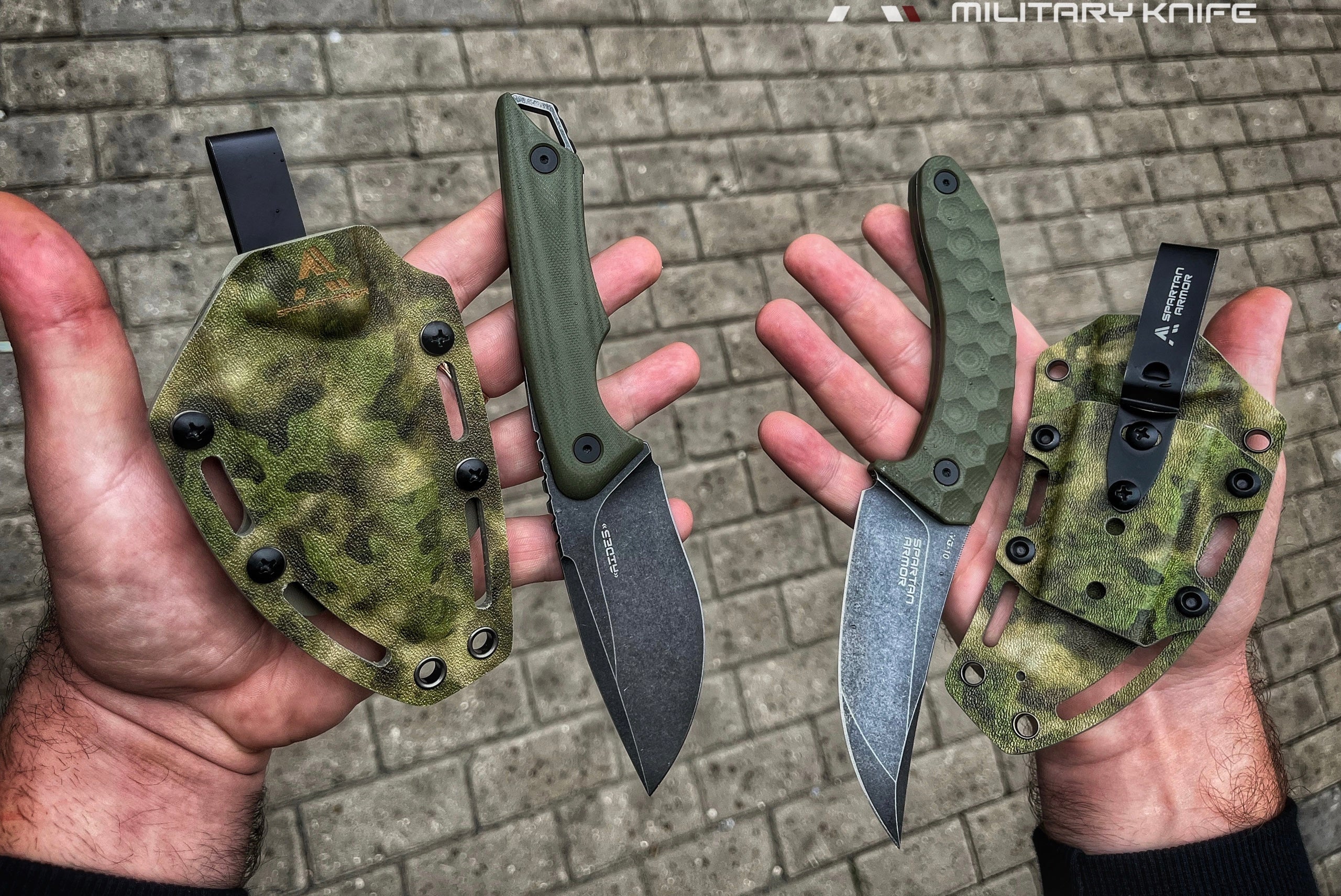 KMS B-ARMOR Full-Tang Fixed Blade Tactical Knife – VG10 steel blade, G10 handle, kydex sheath for Survival, Camping, Hunting & EDC