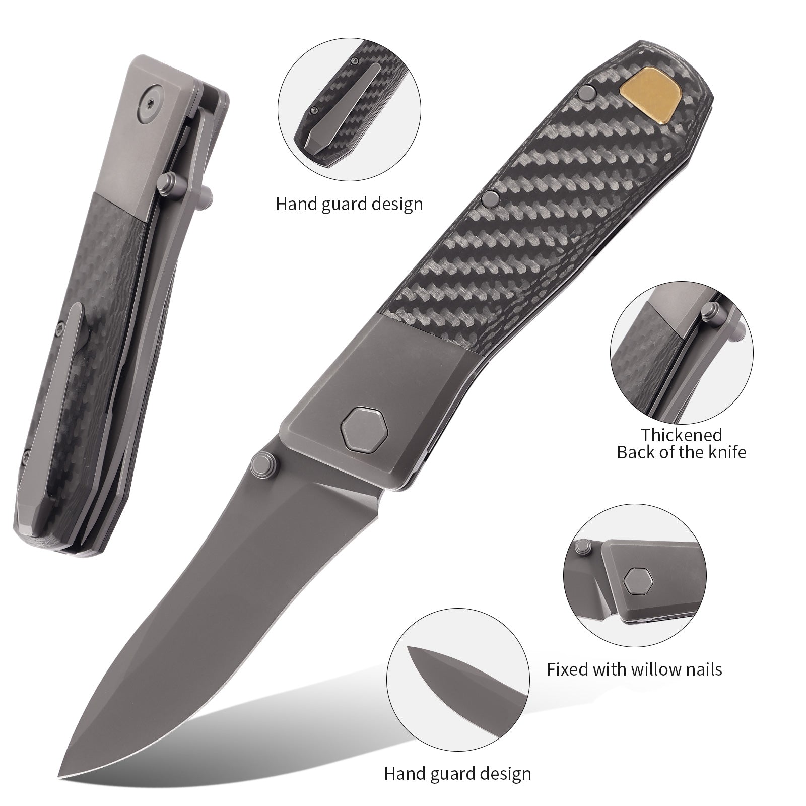 ED2502 UNIQUE brad-new TI-CNC Folding Knife