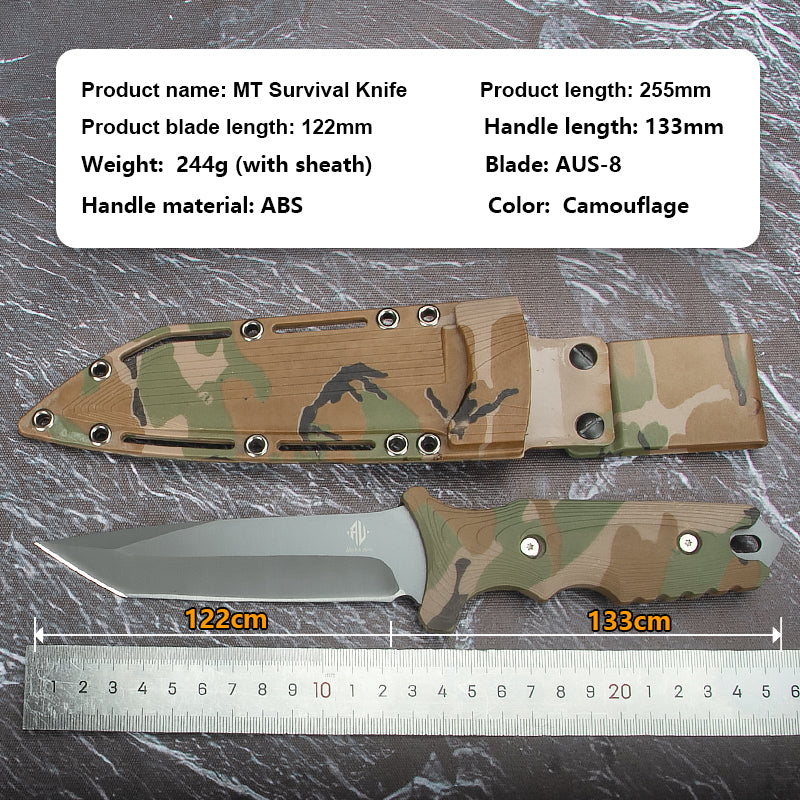 WOMSI PARTNER Fixed Blade Knife Stainless Steel Knife with Kydex Sheath, for Outdoor Camping Hunting,Tactical,etc.