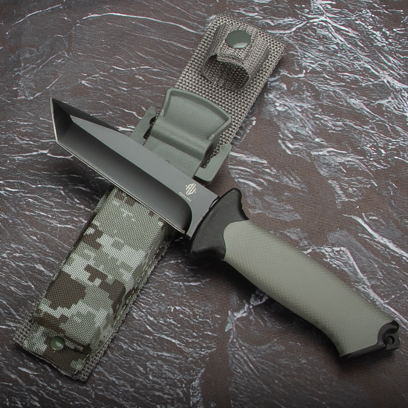 WOMSI PARTNER Fixed Blade Knife Stainless Steel Knife with Kydex Sheath, for Outdoor Camping Hunting,Tactical,etc.