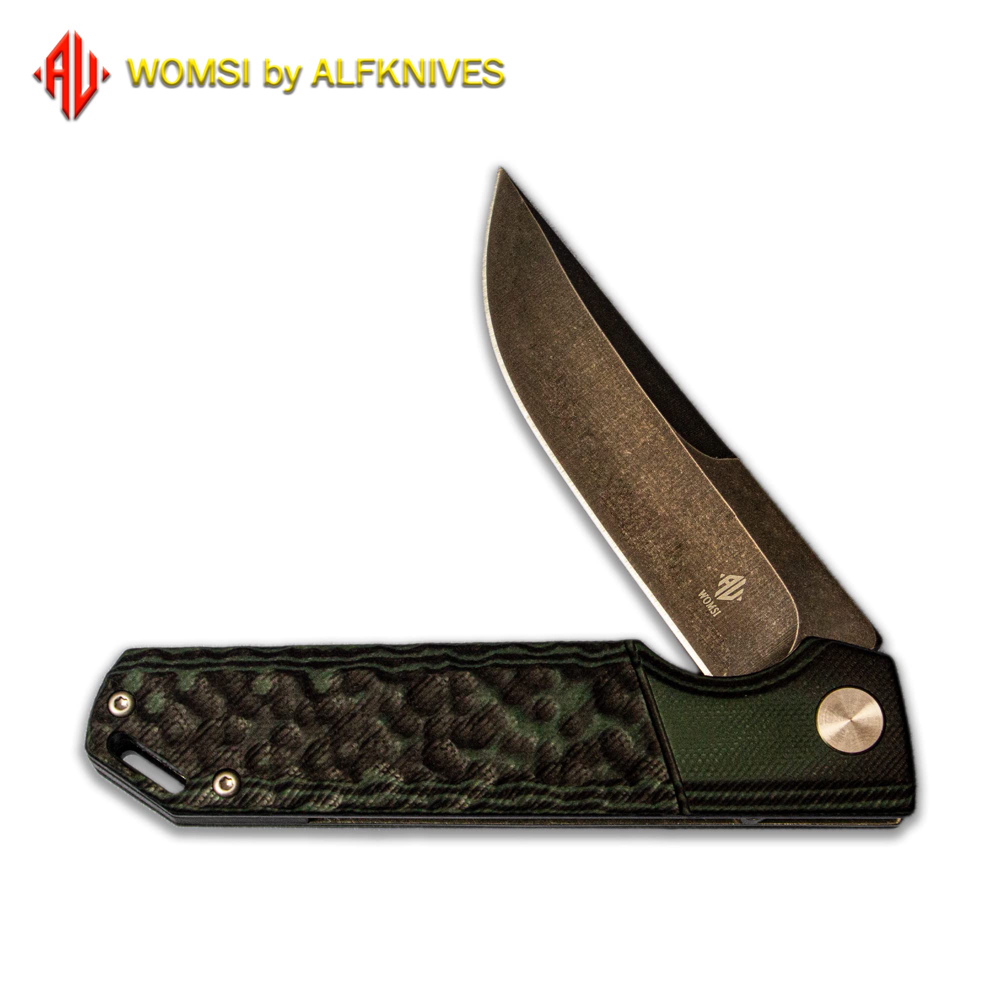 WOMSI Folding Knife,420 Stainless Steel/60HRC Blade,Sonorous&durable G10 Handle,Ceramic Bearing Inside,for Hunter Outdoor Bushcraft Fishing Hiking,with Gift Box