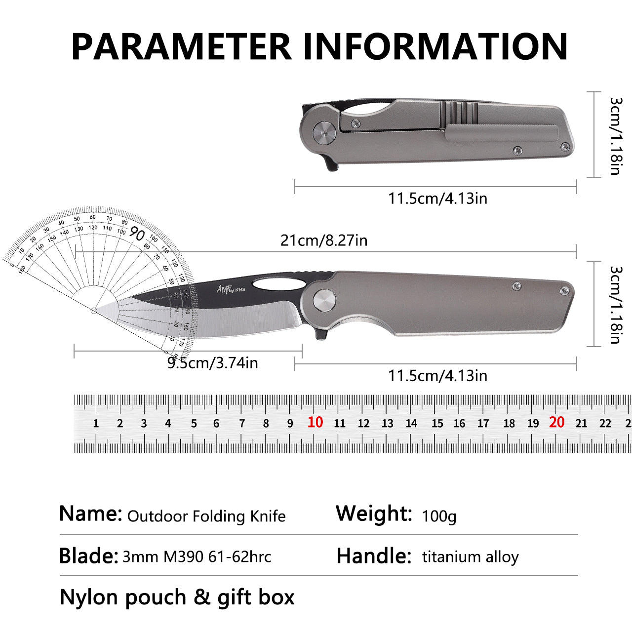 DRAGON EDC knife GREY version..designed by Anthony Fumia,original US created!