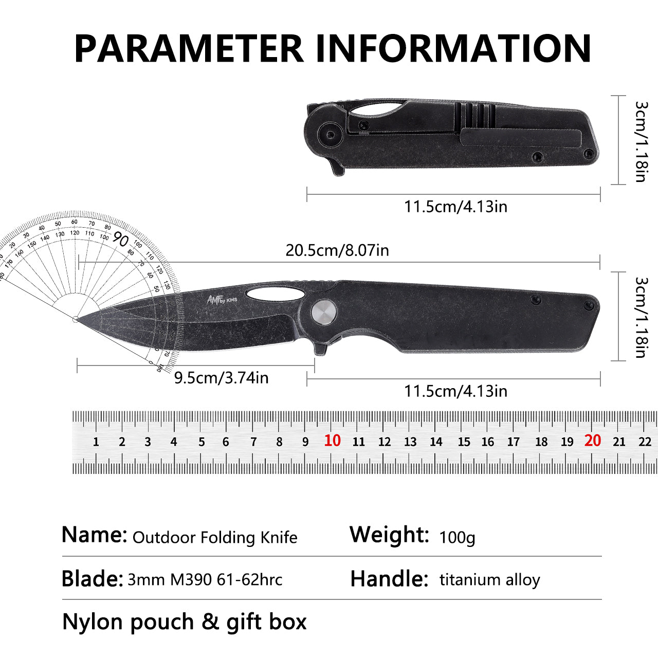 DRAGON EDC knife BLACK version..designed by Anthony Fumia,original US created!