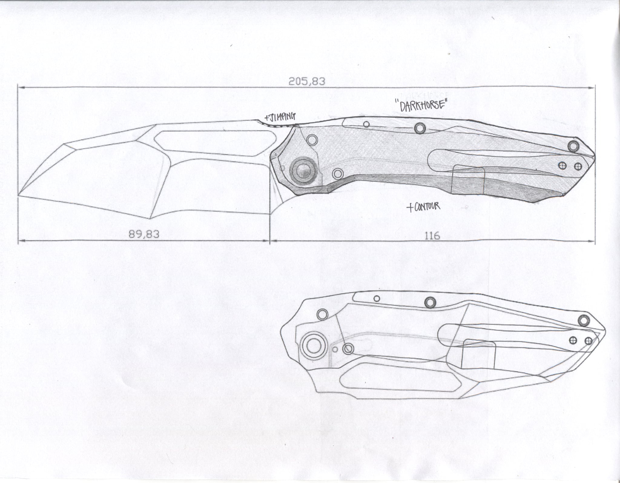 KH2601b DARKHORSE - the unique multi-facade blade &nbsp;- Designed by Kazu Hayashi