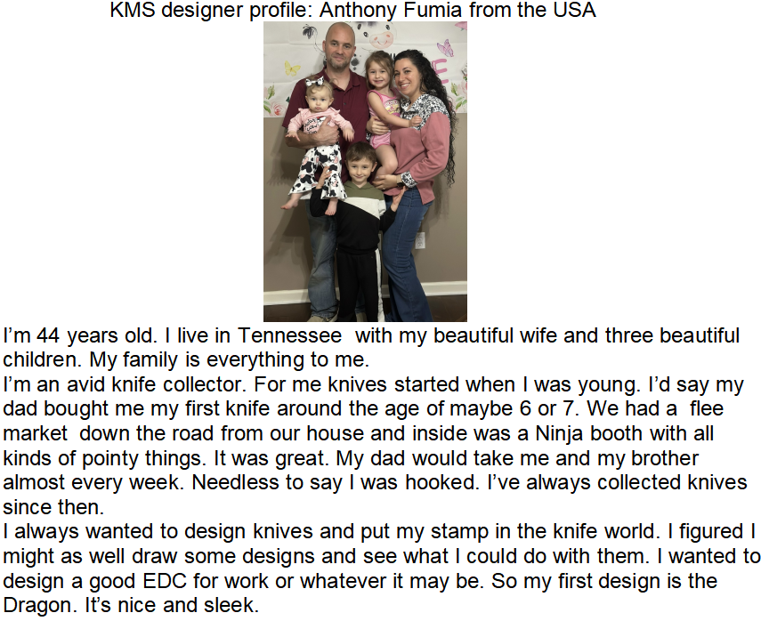 DRAGON EDC knife with grey&black version..designed by Anthony Fumia,original US created!