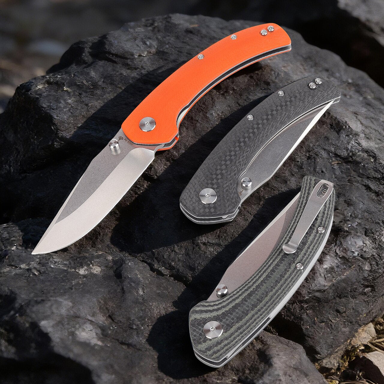 RIVAL-G10 orange folding knife DESIGNED by Brad Maglott from USA