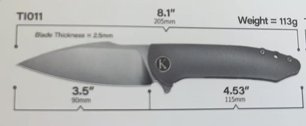 K025-Chalcedony Ti011 Full CNC Folding Knife with TA handle