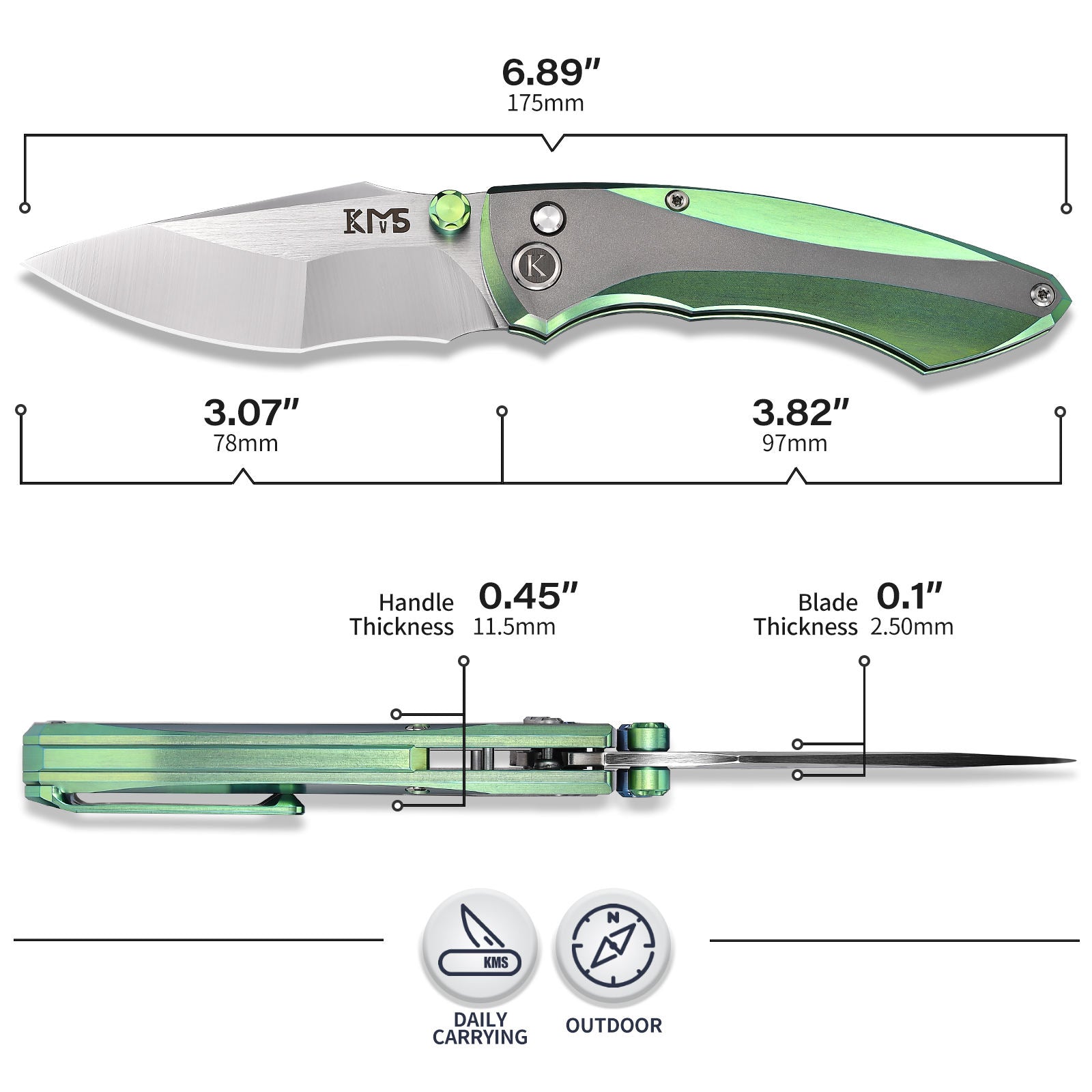 M046-Ti006 Bream full Titanium Folding Knife