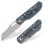 Thumb Hole EDC-RAVEN-a small pocket FOLDING-blade knife rocking CF