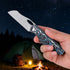 Thumb Hole EDC-RAVEN-a small pocket FOLDING-blade knife rocking CF
