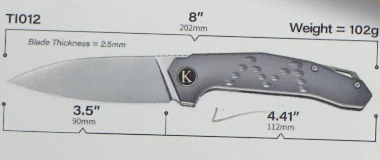 K026-TI012 QUARTZ folding knife full titanium