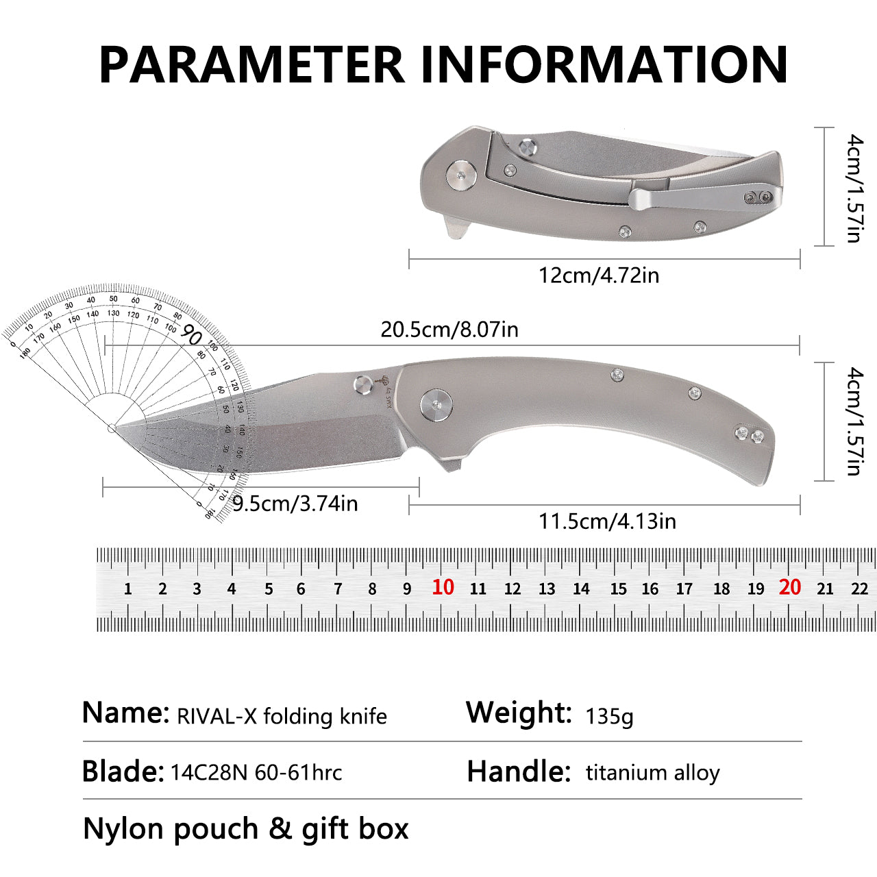 Name:RIVAL-X folding knife DESIGNED by Brad Maglott from USA