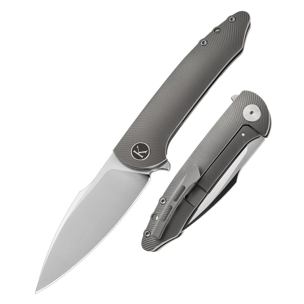 K025-Chalcedony Ti011 Full CNC Folding Knife with TA handle