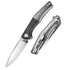K023-cf009 FORTRESS FOLDING KNIFE with TITANIUM & CARBON FIBER handle