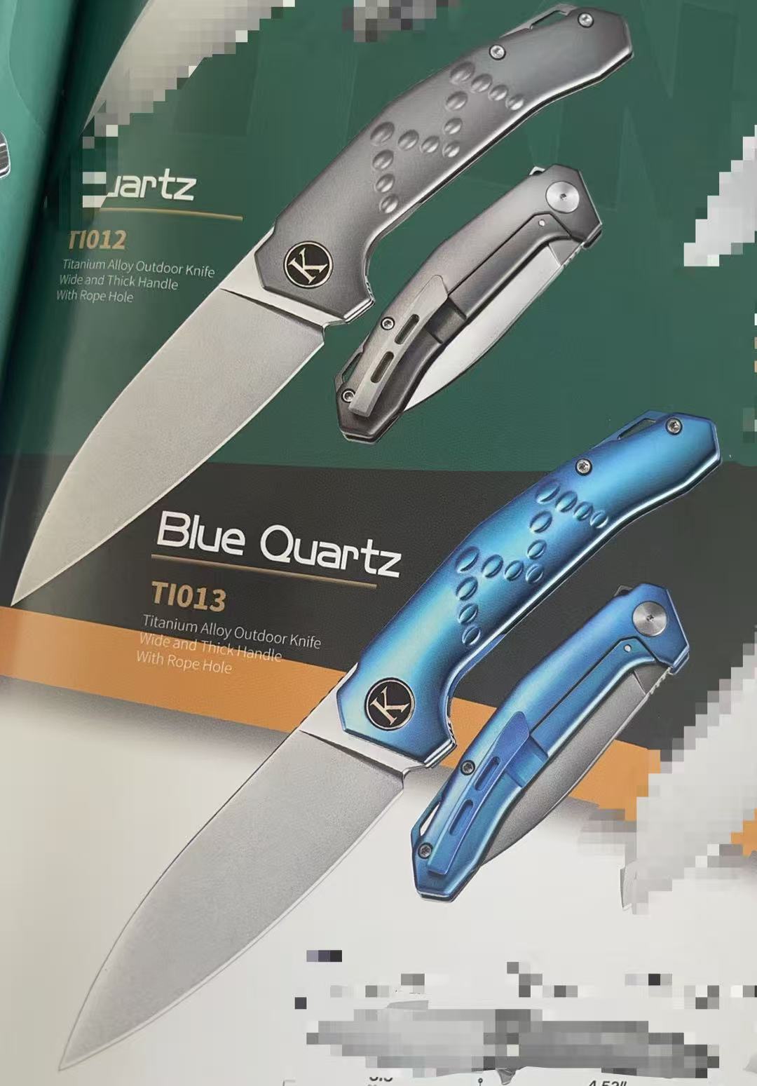 K026-TI012 QUARTZ folding knife full titanium