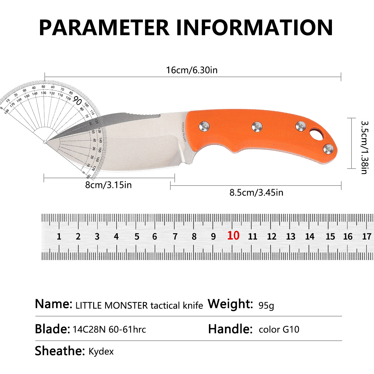 LITTLE MONSTER-BLACK tactical knife DESIGNED by ClubEDCguate