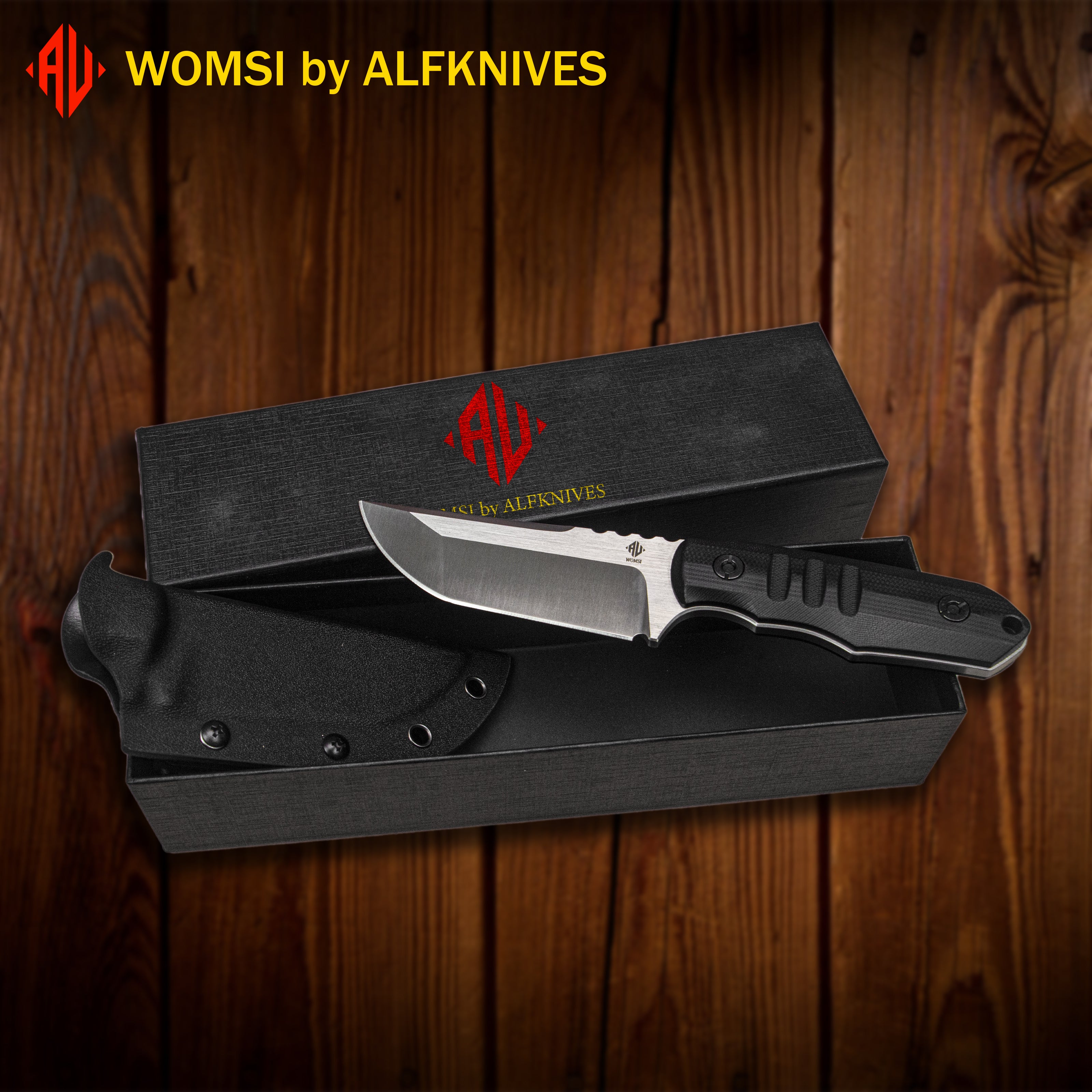 WOMSI Explorer Fixed Blade Knife Stainless Steel Knife with Kydex She –  ALFKNIVES