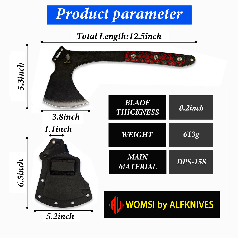 No.6 Portable Stainless Steel Full Tang,Tactical Tomahawk,Stainless Steel Hatchet Battle Axe