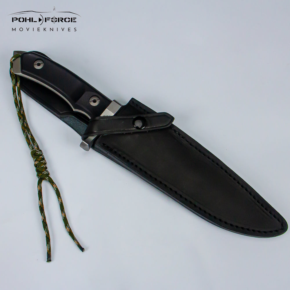 WOMSI-POHLFORCE Fixed Blade Knives with Sheath - Ace Field Knife, Survival Knife, Hunting Knife, Camping Knife with 6.85'' D2 Blade