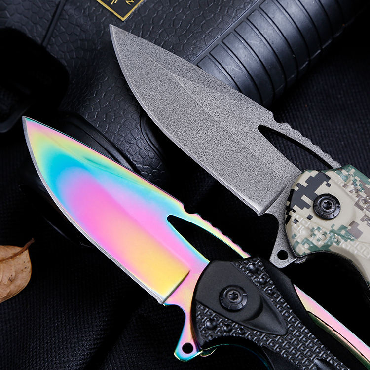 Price US$ 9.88 High Quality Rainbow Survival Hunting Camping Folding Pocket Knife With Aluminum Handle Clip  Tac Tactical For Self Defense Buy On Alfknives.com