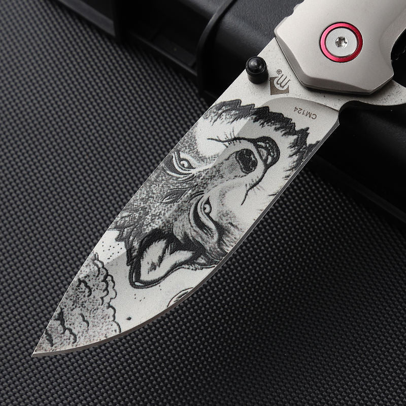 Price US$ 10.41 High Quality Gift For Men 3D Printing Pattern Blade Ebony Wood Handle  Customizable Personalized Folding Camping Hunting Knife Buy On Alfknives.com