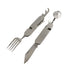 High quality Multifunction 5 In 1 Travel Outdoor Camping tableware spoon fork knife Set