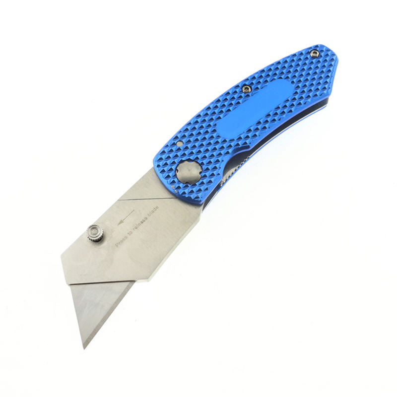 New design aluminum handel pocket paper cutter knife folding utility knife for Cartons Cardboard and Boxes