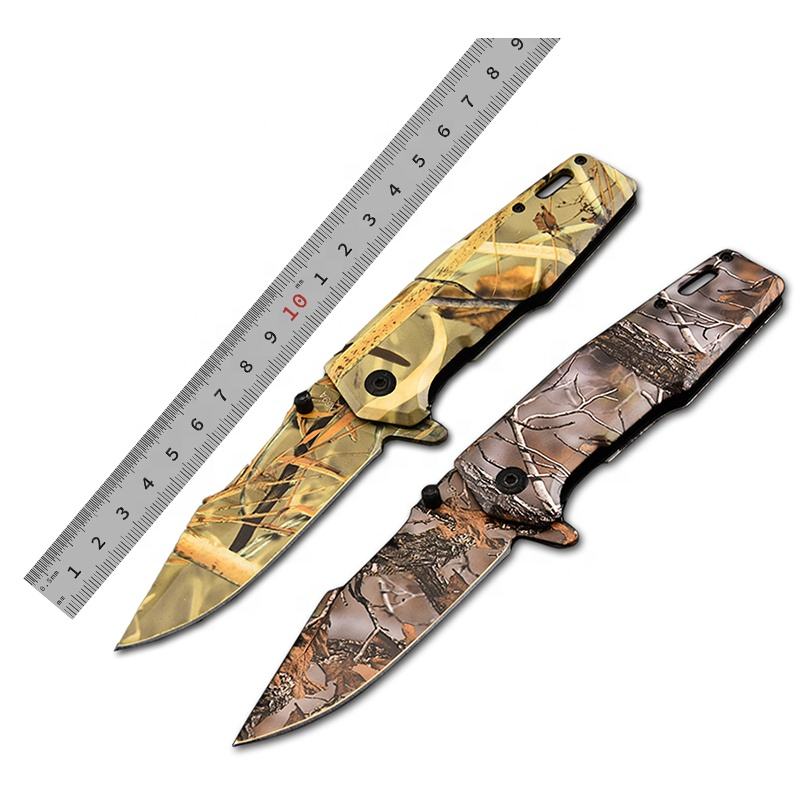 Price US$ 9.9 High Quality Covered Stainless Steel Camo Jungle Outdoor Folding Forests Survival Combats Knife Outdoor Tools Buy On Alfknives.com