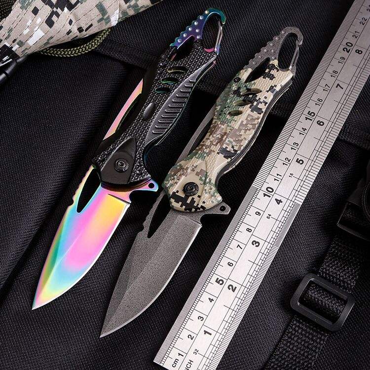 Price US$ 9.88 High Quality Rainbow Survival Hunting Camping Folding Pocket Knife With Aluminum Handle Clip  Tac Tactical For Self Defense Buy On Alfknives.com