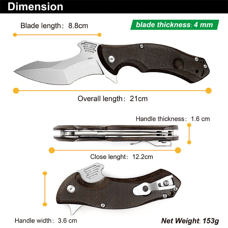 Price US$ 60.6 High Quality Stainless Folding Blade Titanium Knife Pocket Knife With Micarta Handle Other Camping & Hiking Products Survival Hunting Outdoor Buy On Alfknives.com