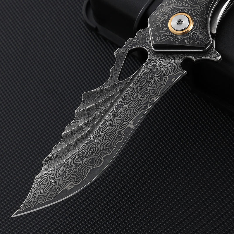 Price US$ 47.13 High Quality Premium Handmade Forged  Damascus Folding Hunting Knife With Leather Sheath Pocket Camping Knife Gift For Men Buy On Alfknives.com