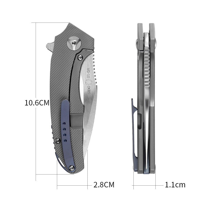 Price US$ 48.7 High Quality Edc Pocket Knife Vg 10 Steel Blade Titanium Alloy Handle Camping Outdoor Hunting Folding Knife Buy On Alfknives.com