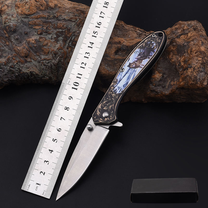 Price US$ 9.99 High Quality Fashion Style Small Folding Wolf Bear Animal Color Pictures Otf Pocket Knife Buy On Alfknives.com