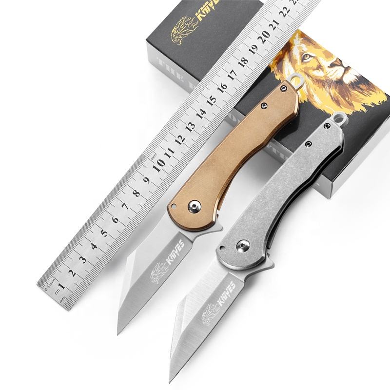 Price US$ 11.58 High Quality Stainless Steel Tanto Point Titanium Coating Pocket Knife Frame Lock Folding Blade Camping Knives Satin Polished Blade Survival Buy On Alfknives.com