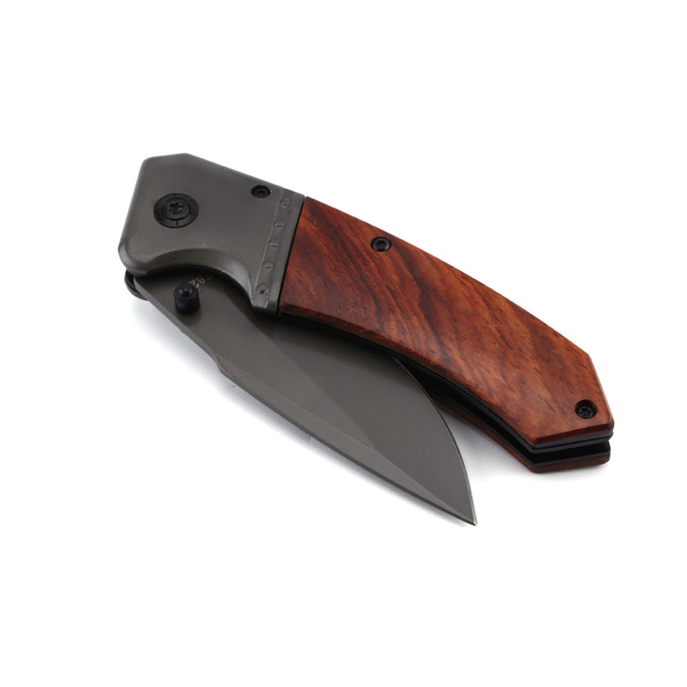 Price US$ 9.69 High Quality Camping Accessories Red Wood Handle Titaniums Self Defense Hunting Tactical Outdoor Handmade Knives Folding Pocket Buy On Alfknives.com