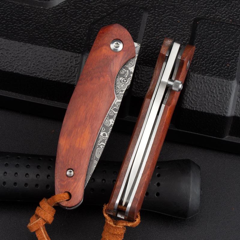 Price US$ 13.13 High Quality Factory Custom Damascus And D2 Hunting Knives Damascus Pocket Knife For Outdoor Camping Hikes With Wooden Handles Buy On Alfknives.com