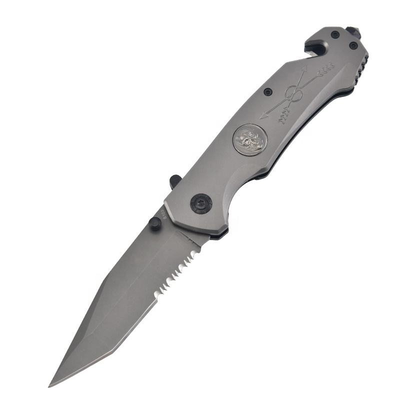 Price US$ 10.23 High Quality Outdoor Camping Multifunction Tools Tactical Gear Grey Titanium Stainless Steel Pocket Knife Survival Knife Buy On Alfknives.com