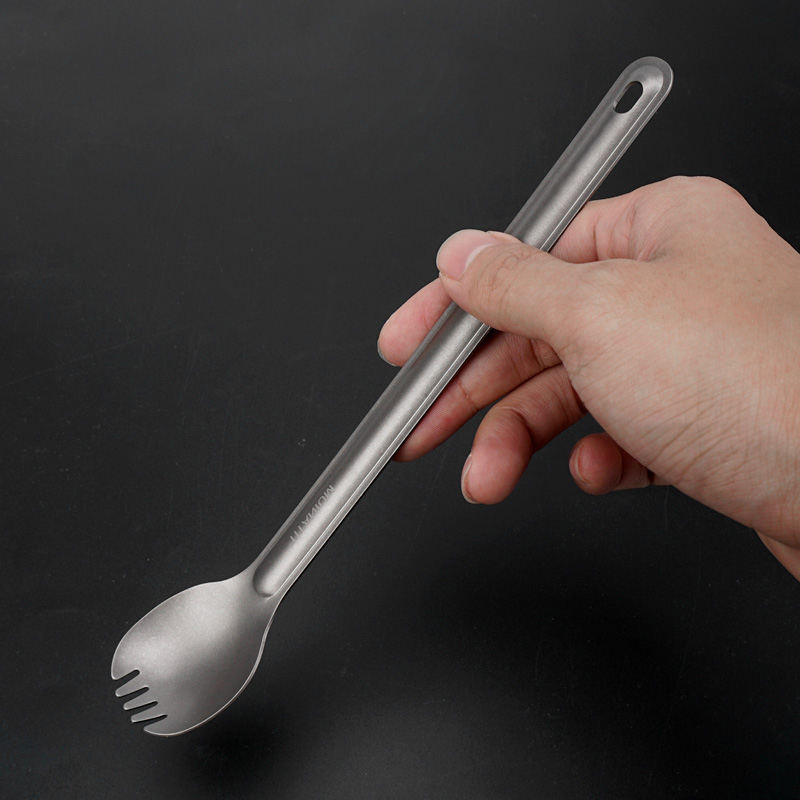 Price US$ 10.86 High Quality Hot Selling Pure Titanium Long Handle Spoon Fork Spore Tableware Outdoor Dinner Essential Camping Backpack Picnic Portable Spoon Buy On Alfknives.com