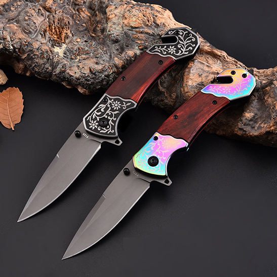 Price US$ 10.3 High Quality New Products 2022 Unique Pink Hunting Survival Outdoor Tactical Camping Pocket Combat Knife Wood Handle Buy On Alfknives.com